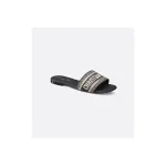 Dway Slide Deep Blue Embroidered Cotton