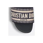 Dway Slide Deep Blue Embroidered Cotton