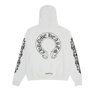Chrome Hearts Floral Horseshoe Hoodie White 02