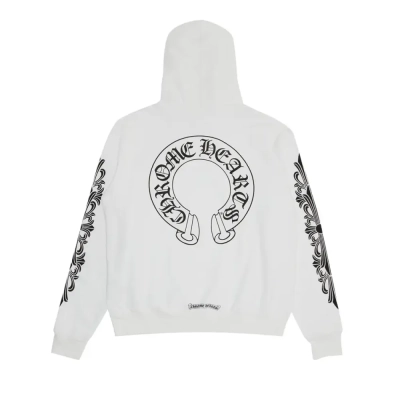 Chrome Hearts Floral Horseshoe Hoodie White 02