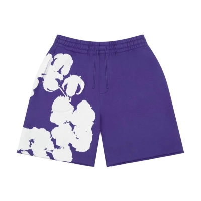 Denim Tears Big Cotton Wreath Sweat Shorts Purple 01