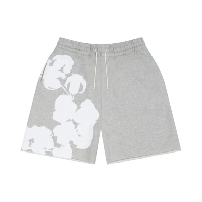 Denim Tears Big Cotton Wreath Sweat Shorts Grey 01