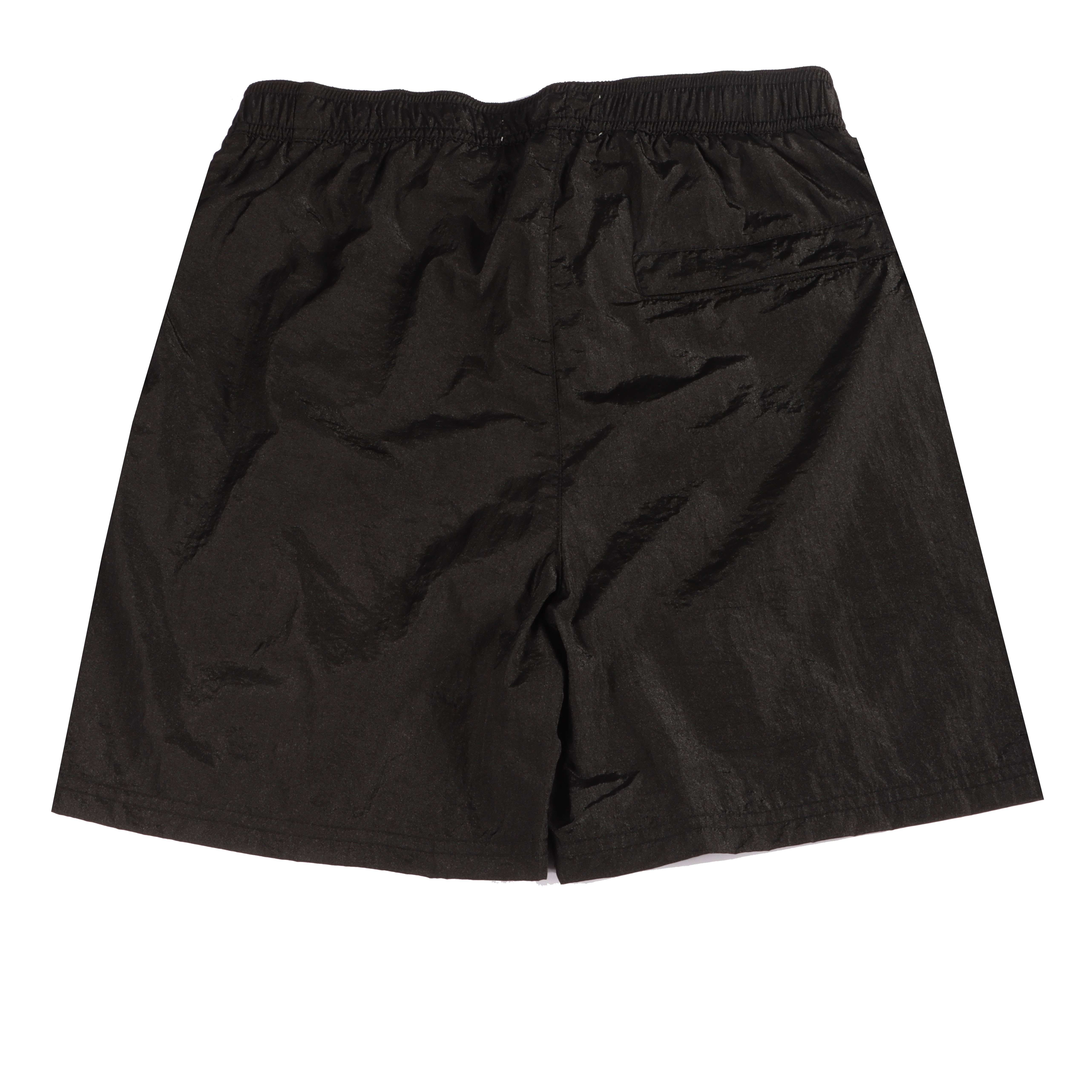 Stone Island Compass-badge Crinkled Shorts Black