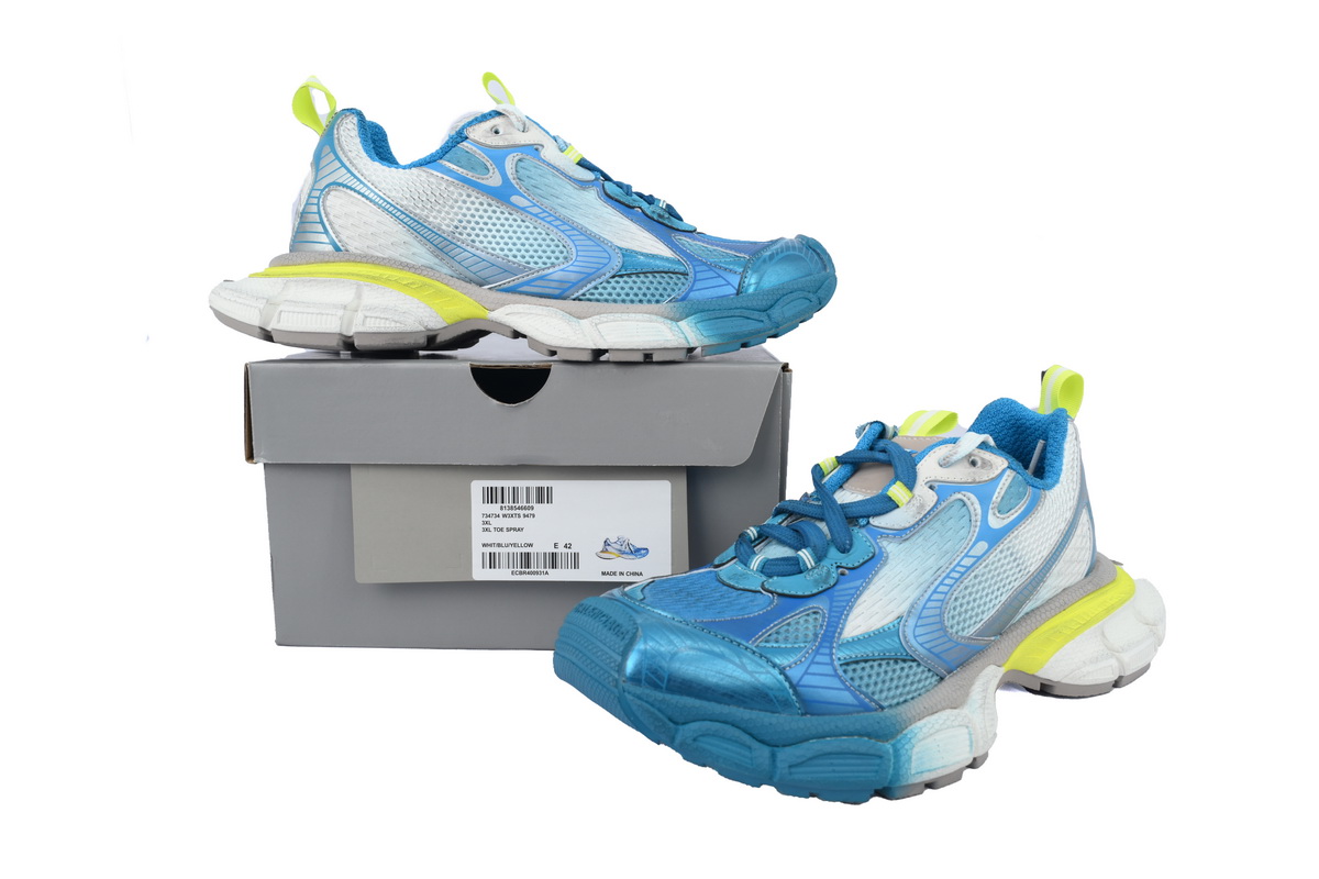 Balenciaga 3XL White Blue Yellow 734734 W3XTS 9479