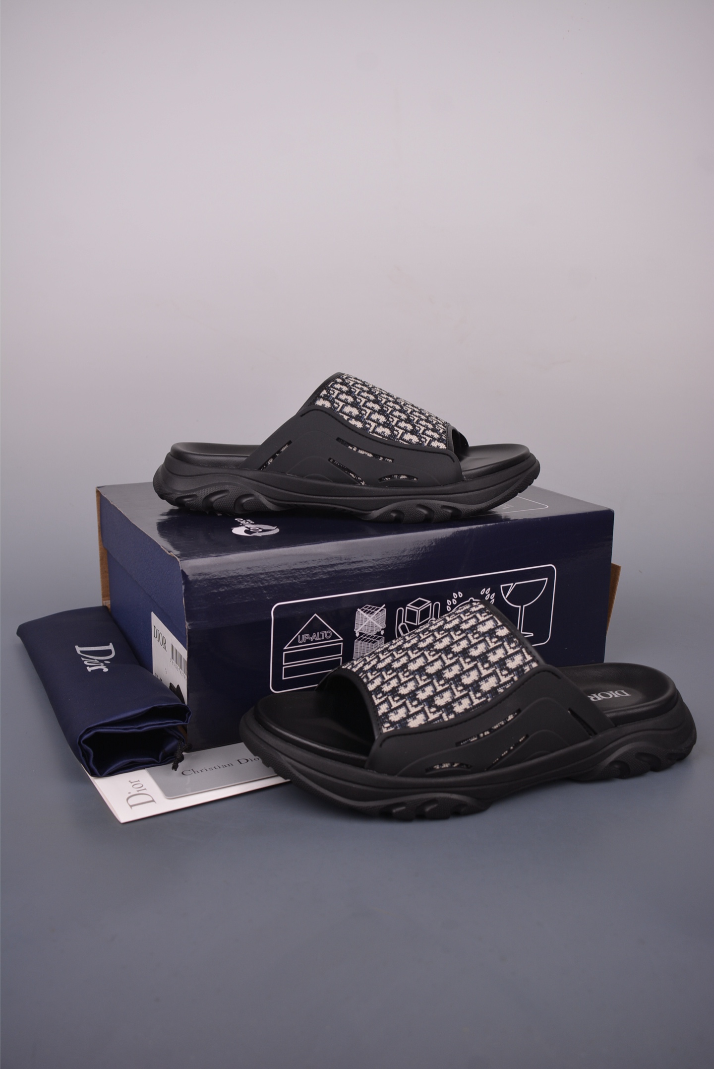 Dior H-Town Sandal Black Beige