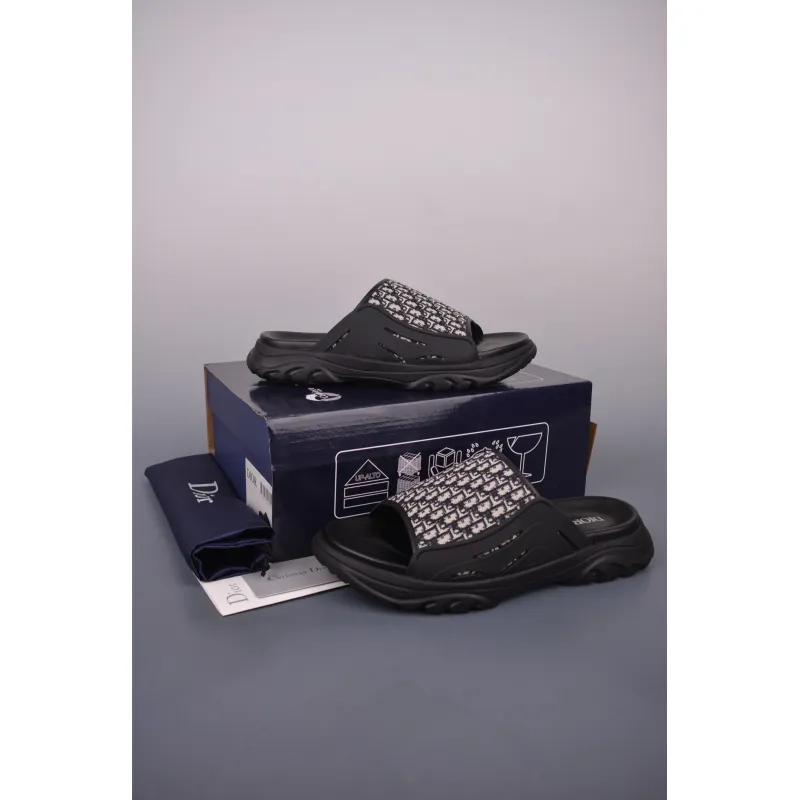 Dior H-Town Sandal Black Beige