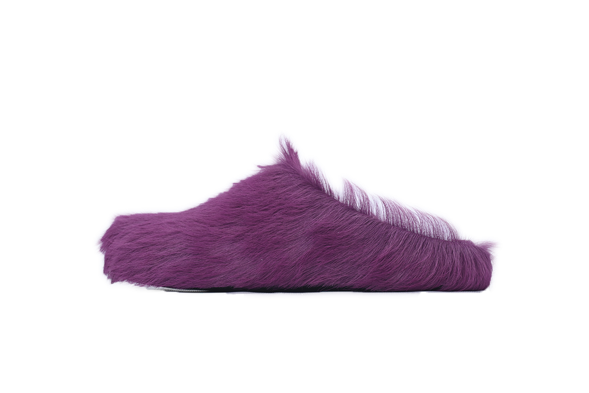 Marni Furry Slide Wine Red