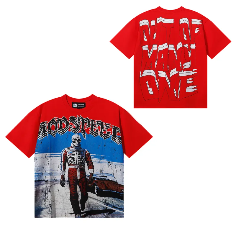 Godspeed Skele Rarri T-shirt Black White Red