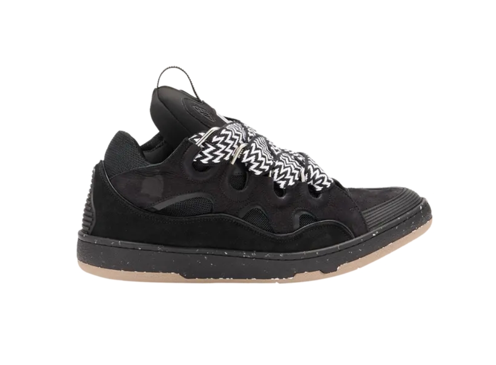 Lanvin Leather Curb Sneaker Black