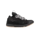 Lanvin Leather Curb Sneaker Black