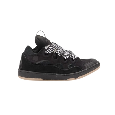 Lanvin Leather Curb Sneaker Black 01
