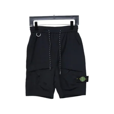 Stone Island Logo Polo Shorts Black 01