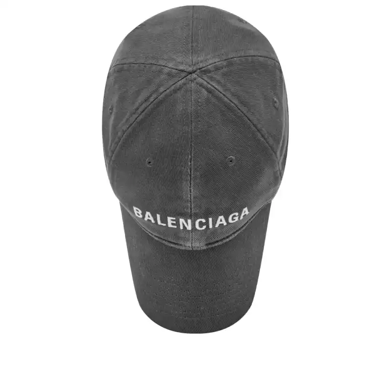 Balenciaga Logo Cap Dark Grey White