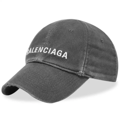 Balenciaga Logo Cap Dark Grey White 01