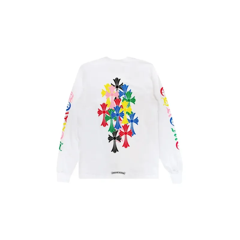 Chrome Hearts Multicolor Cross Long-Sleeve Shirt White