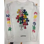 Chrome Hearts Multicolor Cross Long-Sleeve Shirt White