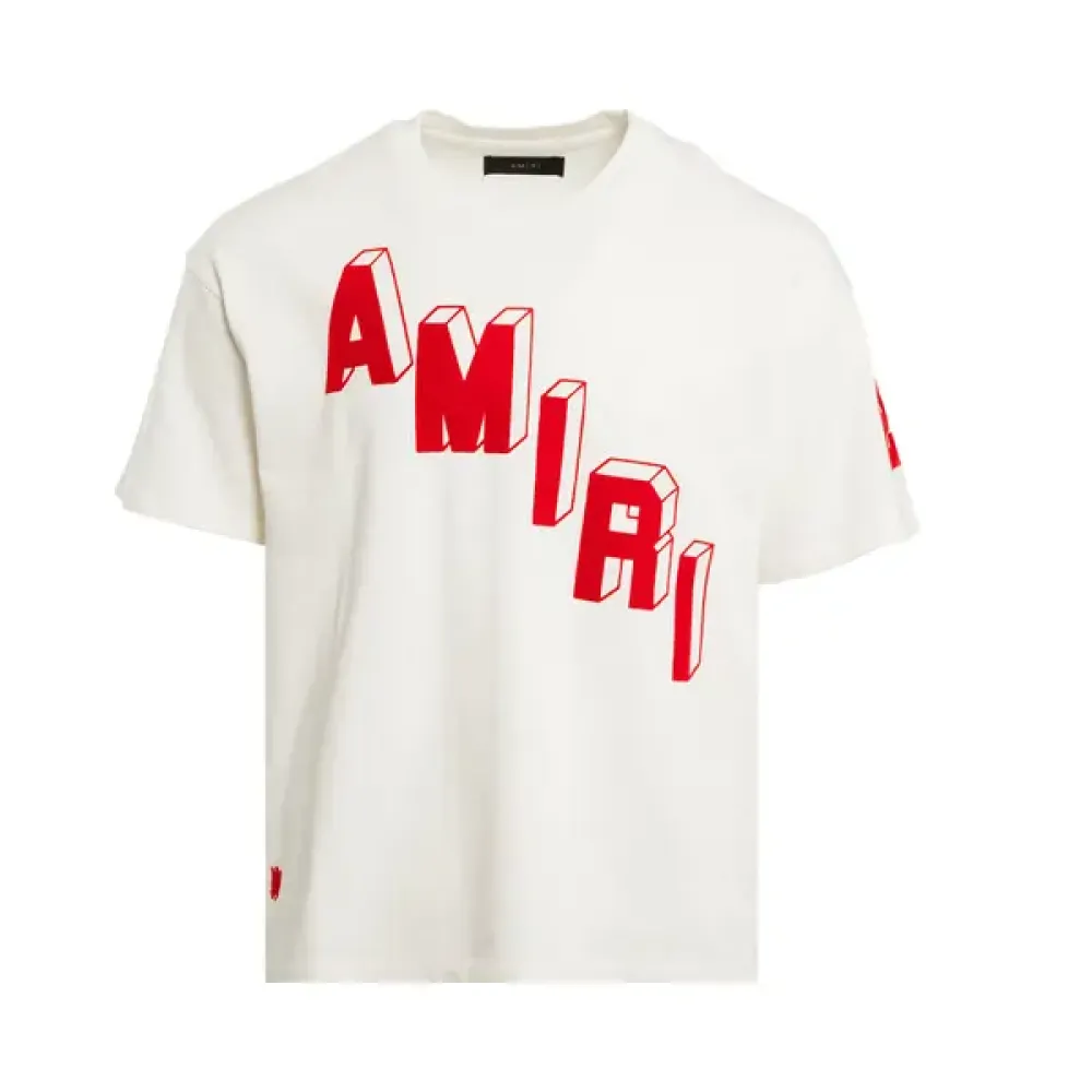 Amiri  Logo Flocked Felt Trimmed Cotton Jersey T-Shirt White