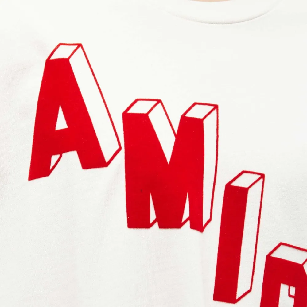 Amiri  Logo Flocked Felt Trimmed Cotton Jersey T-Shirt White