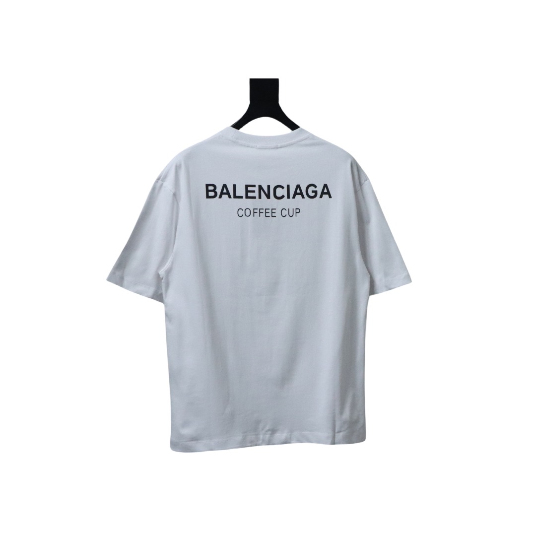 Balenciaga Round Neck Tees Black and White