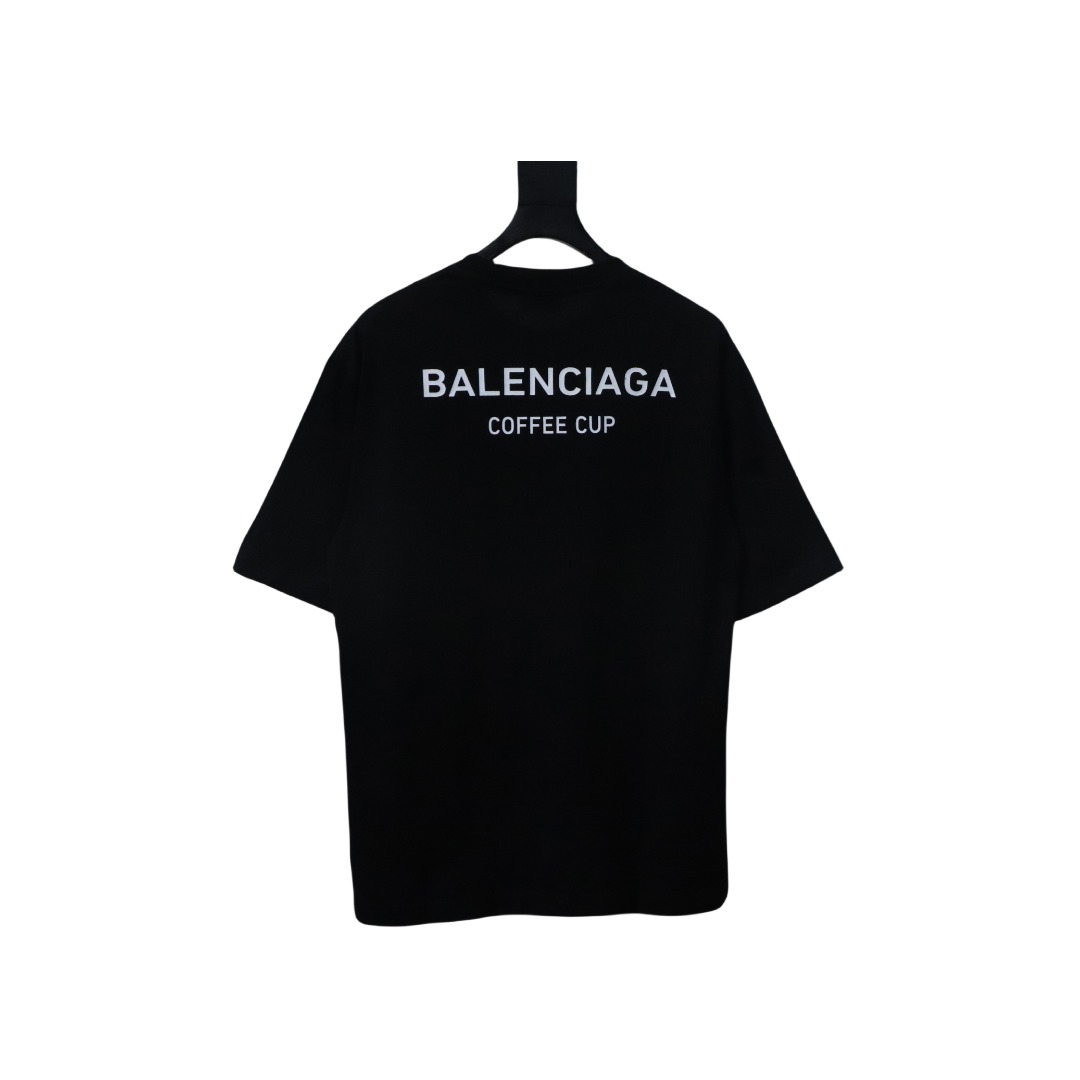 Balenciaga Round Neck Tees Black and White