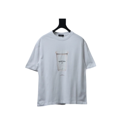 Balenciaga Round Neck Tees Black and White 01