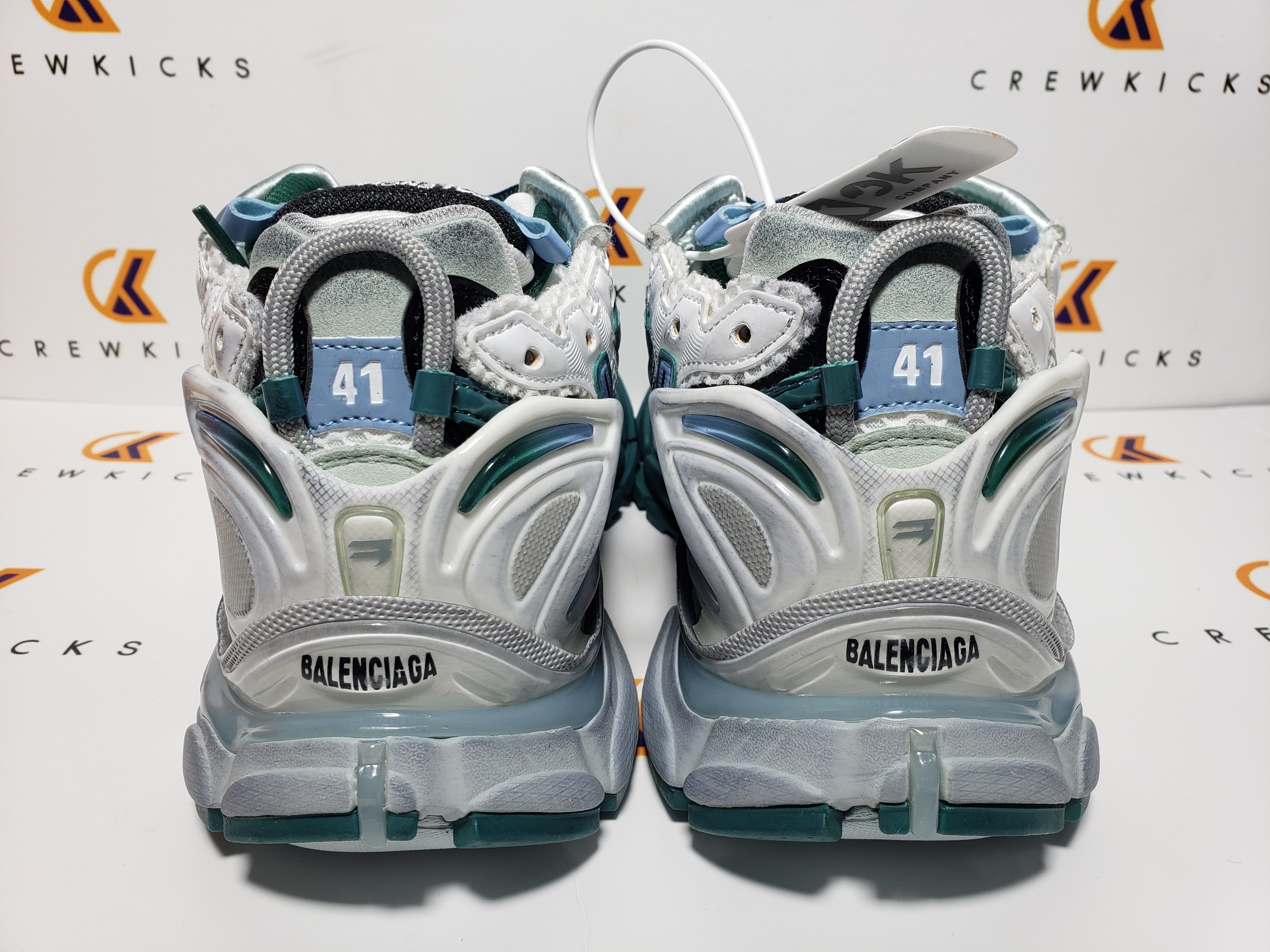 Balenciaga Runner White Green Blue 772767 W3RMU 9034