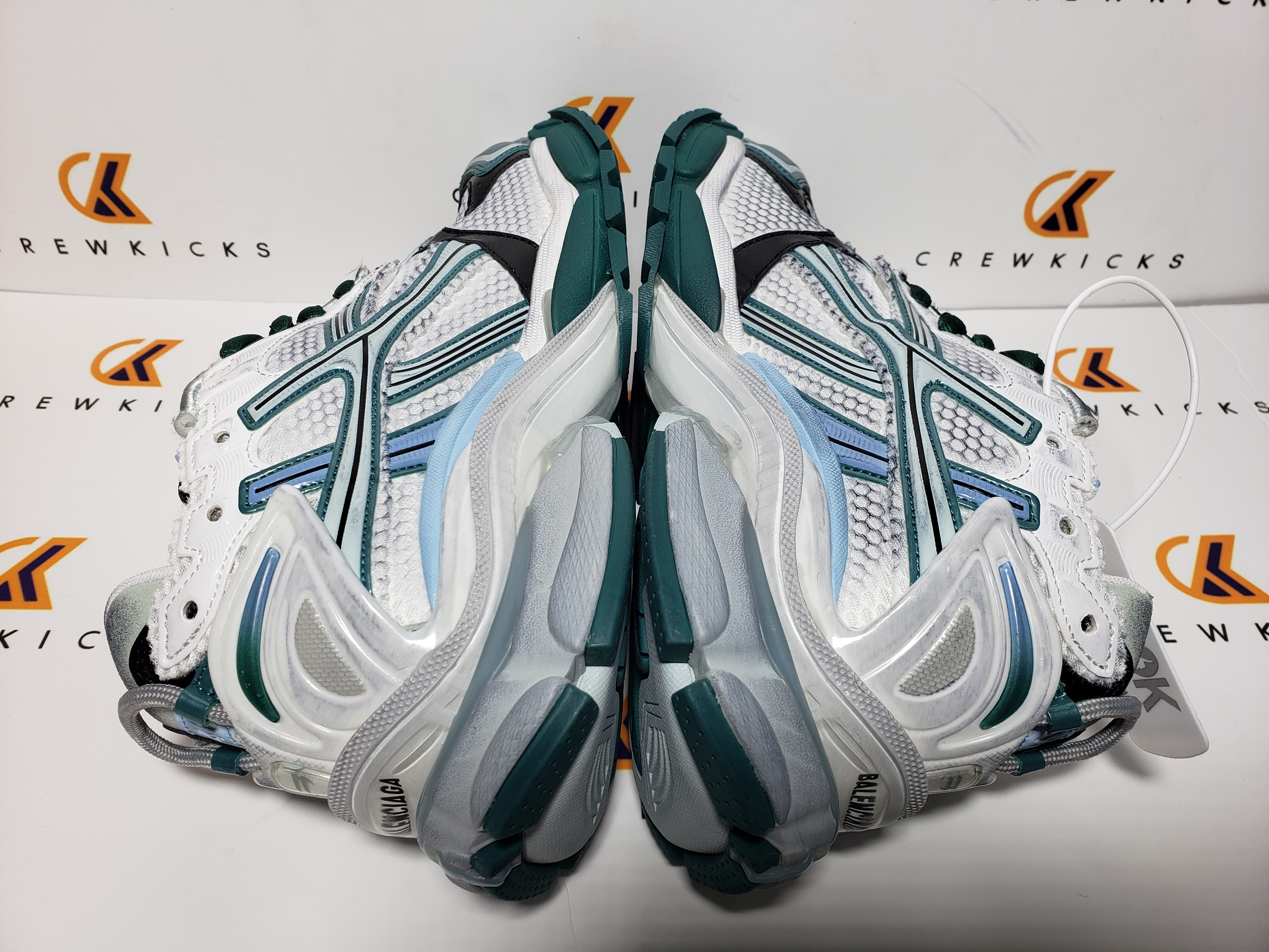 Balenciaga Runner White Green Blue 772767 W3RMU 9034