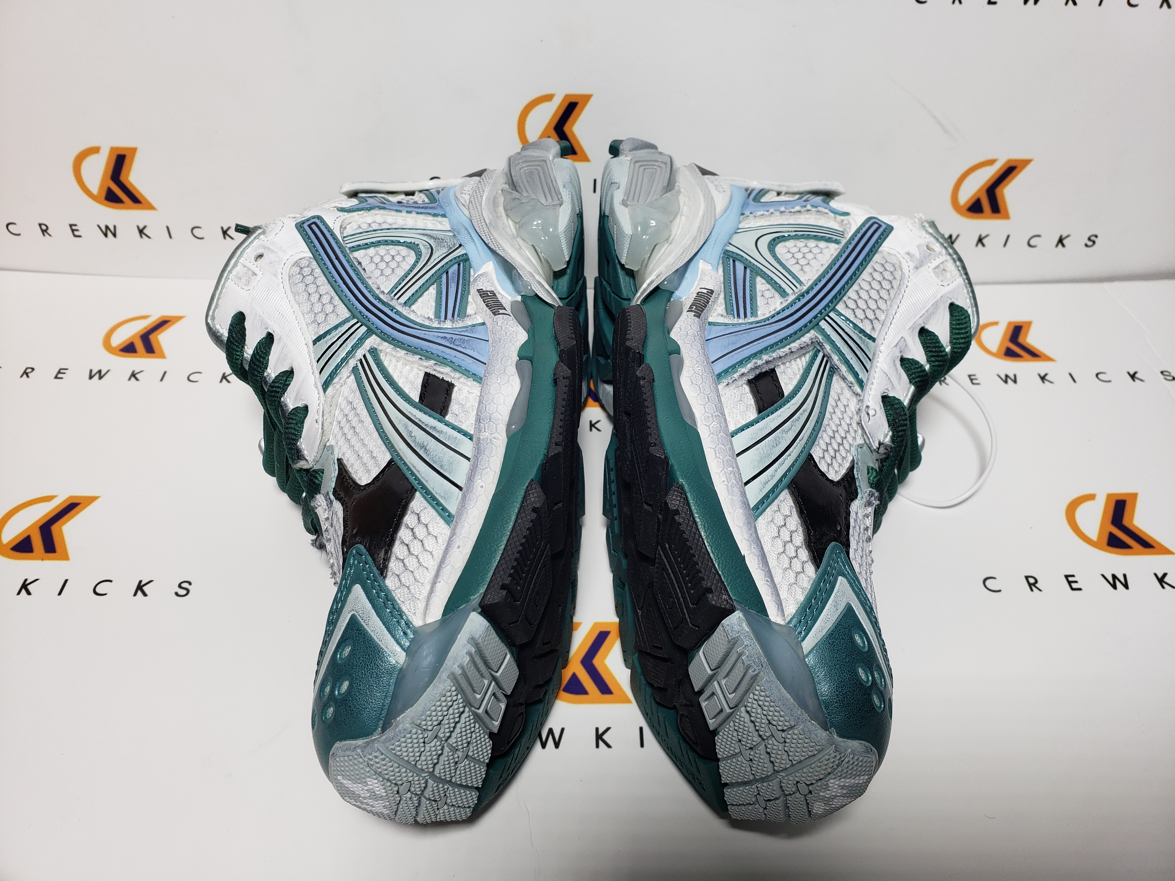 Balenciaga Runner White Green Blue 772767 W3RMU 9034