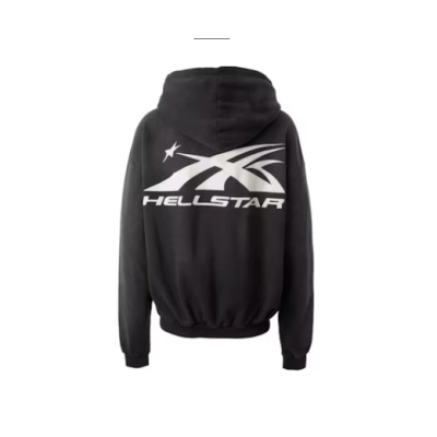 Hellstar HS Logo Zip-Up Hoodie Black 02