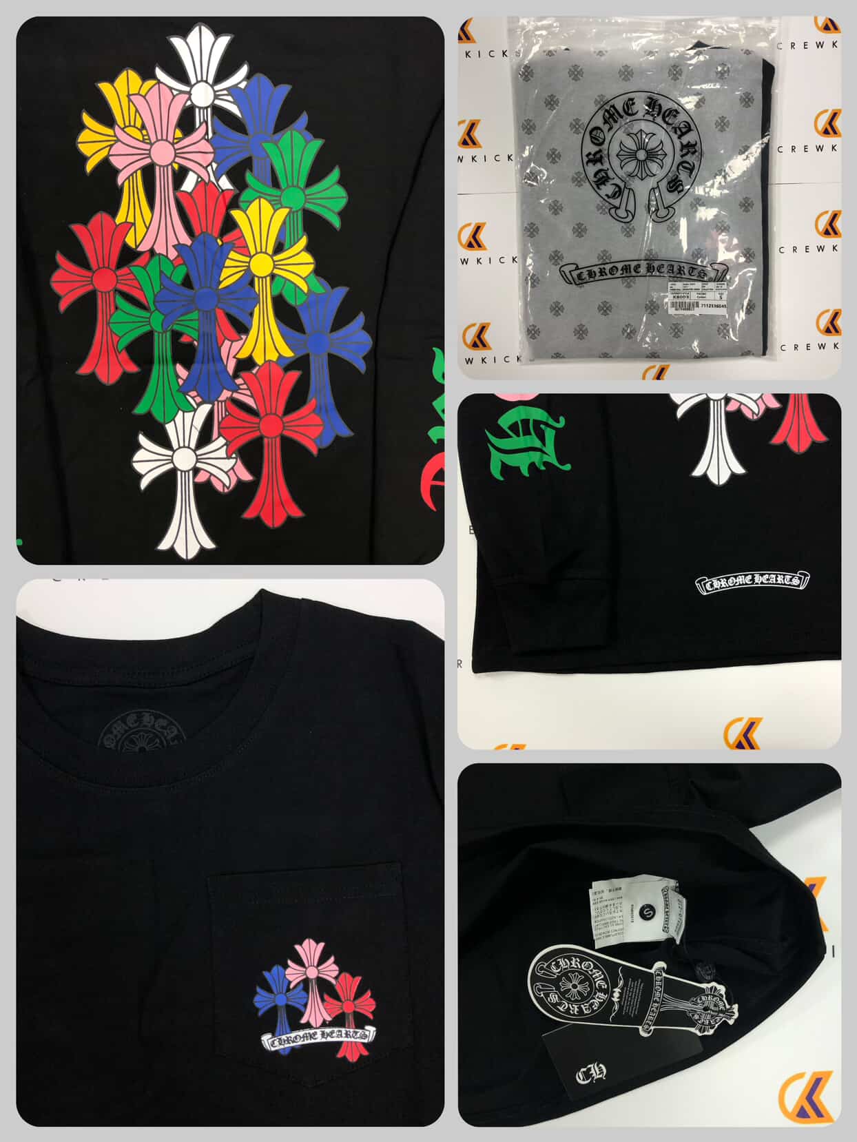 Chrome Hearts Multicolor Cross Long-Sleeve Shirt White/Black