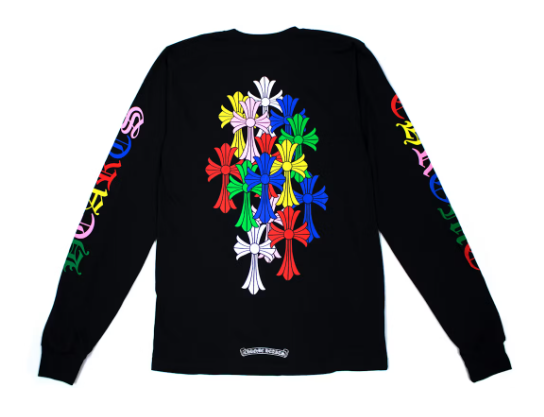 Chrome Hearts Multicolor Cross Long-Sleeve Shirt White/Black