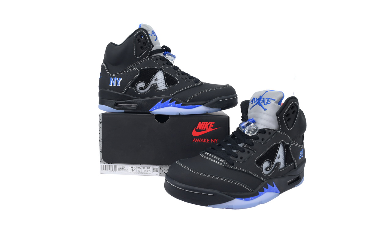 Air Jordan x Awake 5 Retro Black Racer Blue