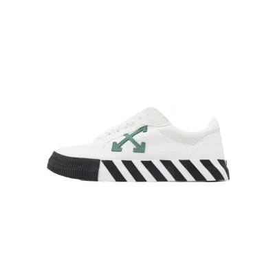OFF-WHITE Vulc Low Canvas White Green OMIA085F22FAB0010155 01