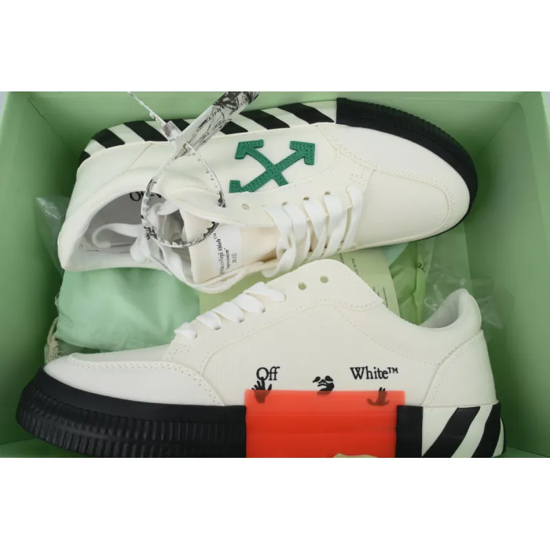 OFF-WHITE Vulc Low Canvas White Green OMIA085F22FAB0010155