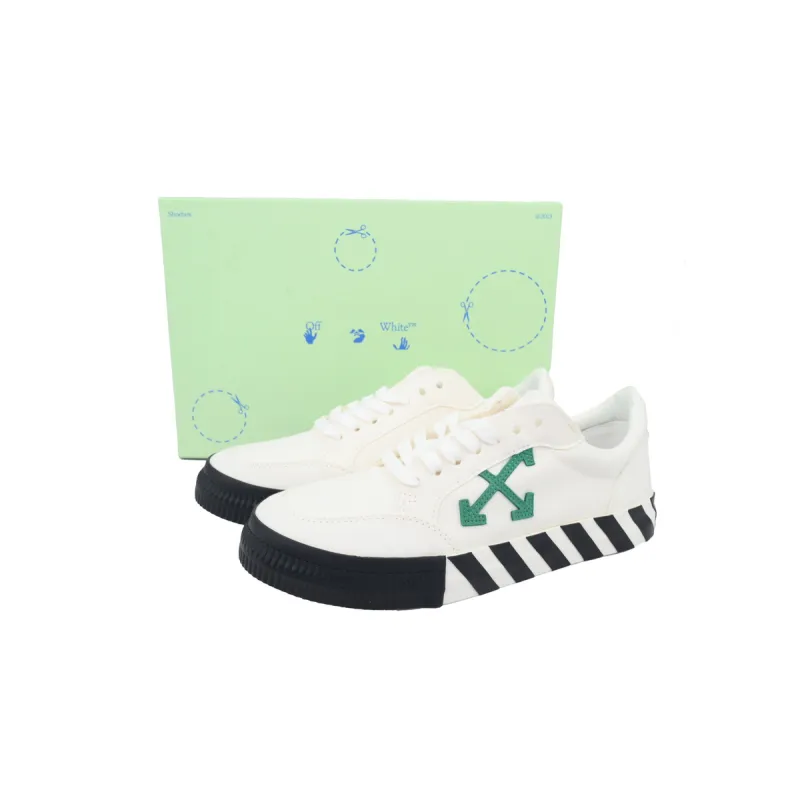 OFF-WHITE Vulc Low Canvas White Green OMIA085F22FAB0010155