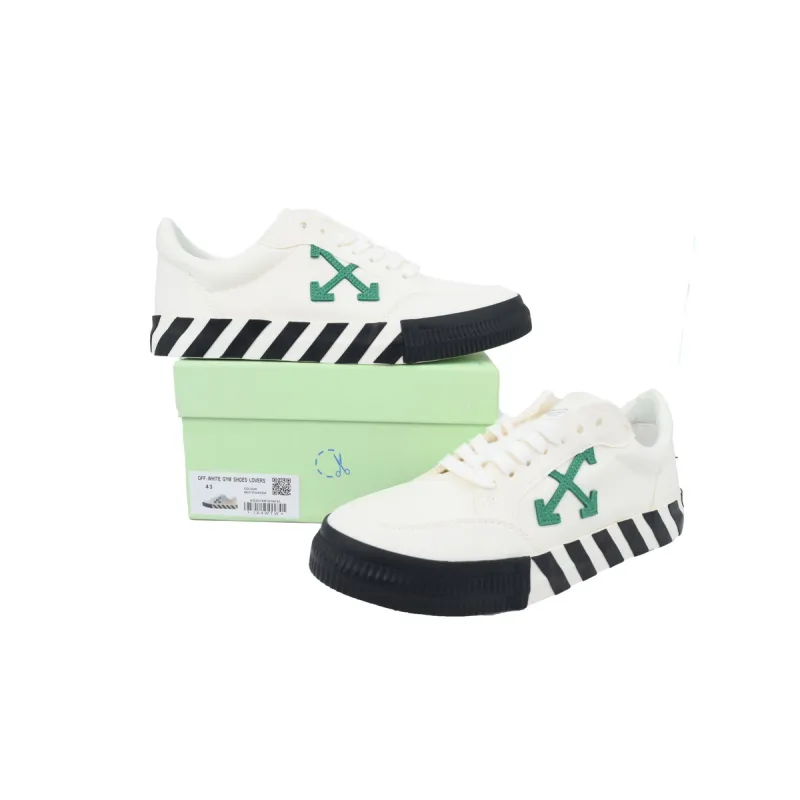 OFF-WHITE Vulc Low Canvas White Green OMIA085F22FAB0010155