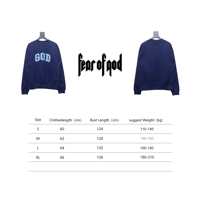 Fear of God FOG Hoodie Dark Blue