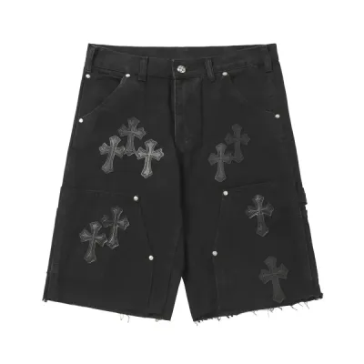 Chrome Hearts Studded Denim Shorts 01