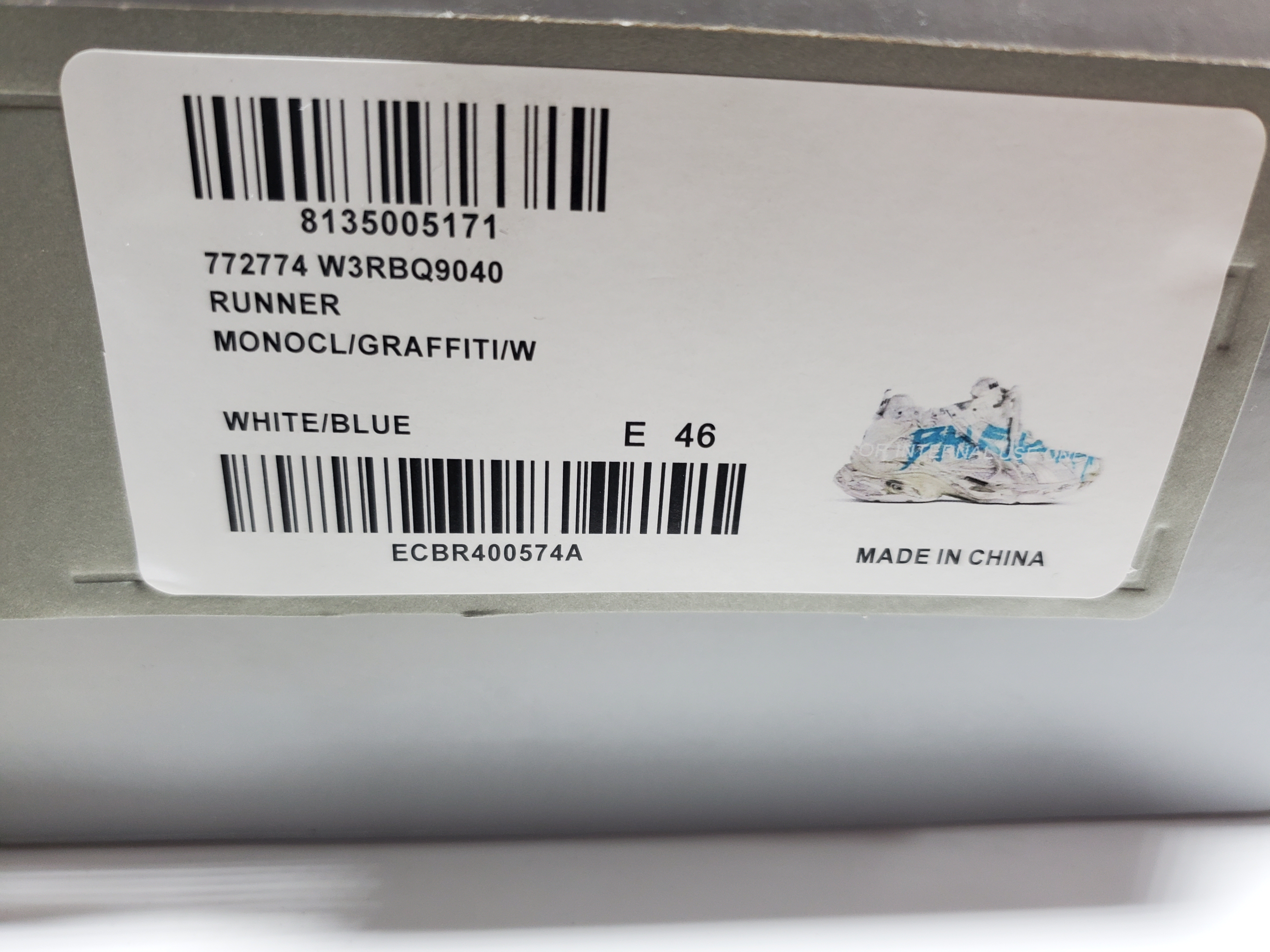Balenciaga Runner Graffiti White Blue 772774 W3RBQ 9040
