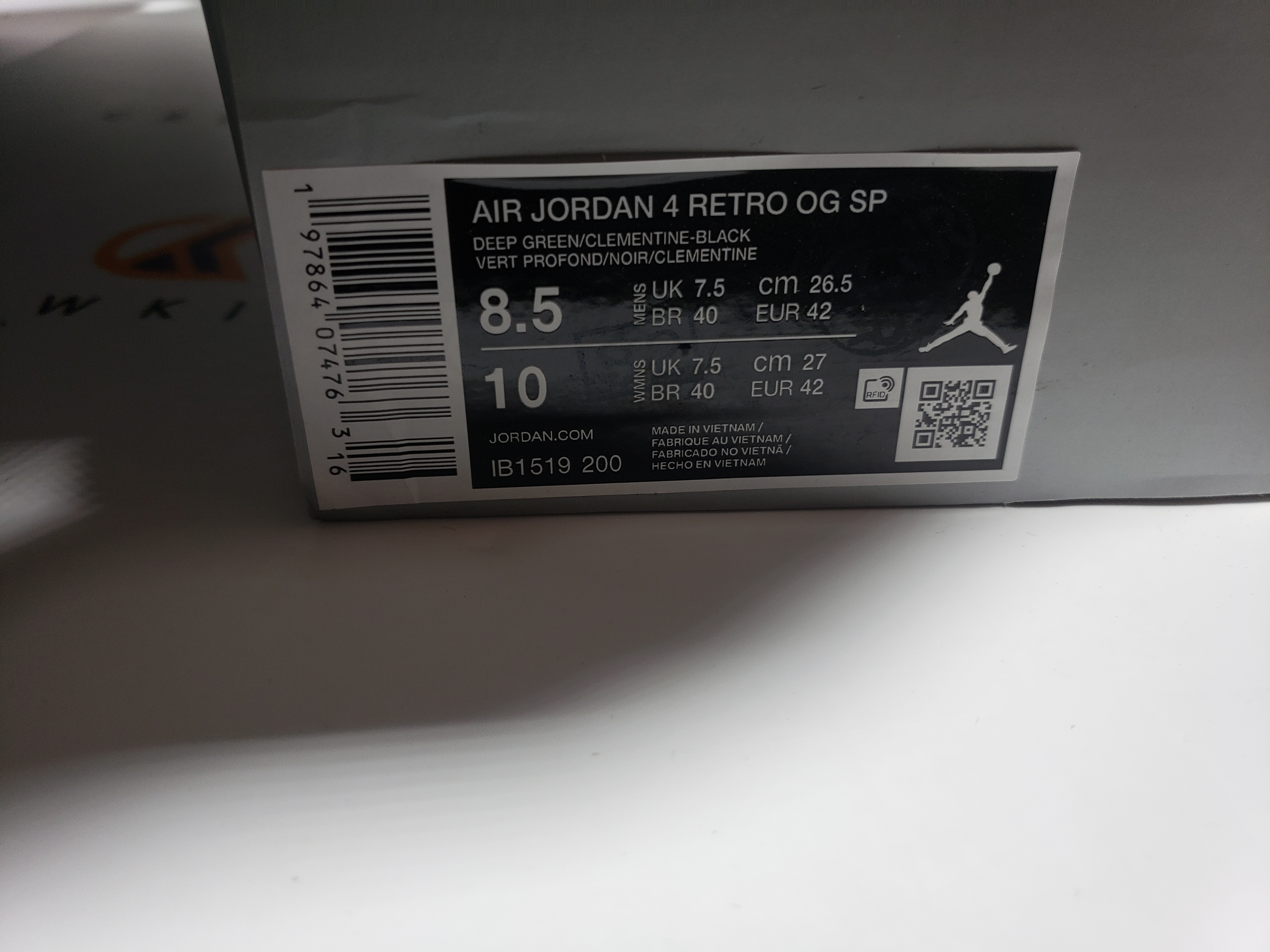 Jordan 4 Retro OG SP Undefeated IB1519-200 