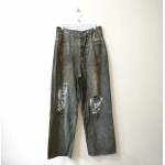 Balenciaga Grey Patched Pockets Baggy Jeans