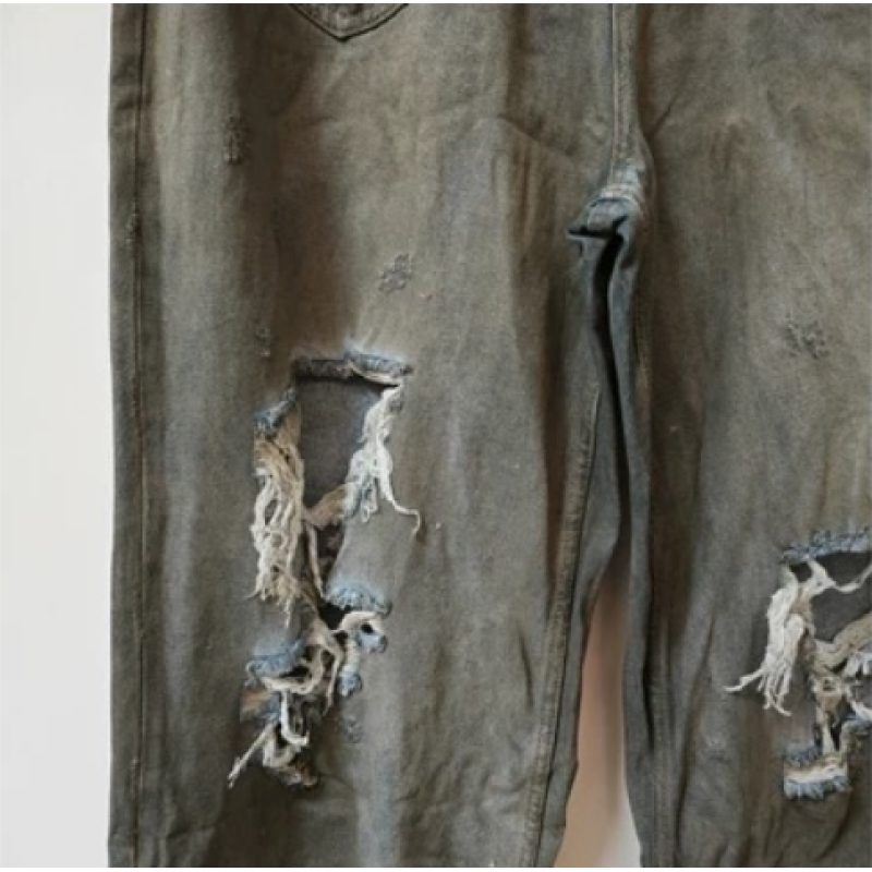 Balenciaga Grey Patched Pockets Baggy Jeans