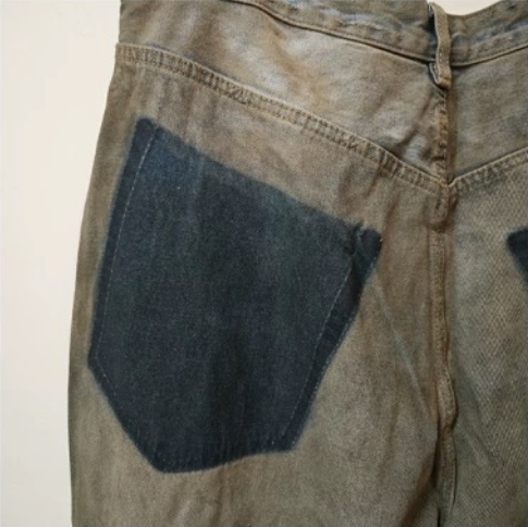 Balenciaga Grey Patched Pockets Baggy Jeans