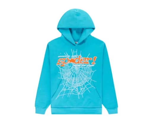 Sp5der Punk V2 Hoodie Cyan Tracksuit