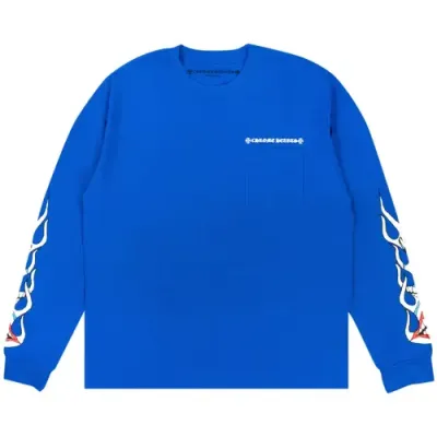 Chrome Hearts Multicolor Cross Long-Sleeve Shirt Blue 01