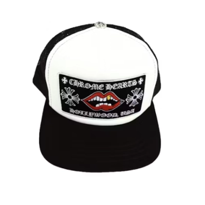 Chrome Hearts Chomper Hollywood Trucker Hat Black White 01