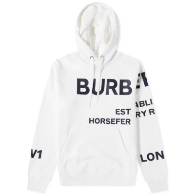 Burberry Print Hoodie White 01