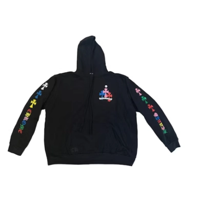 Chrome Hearts Multi Color Cross Hoodie Black 01