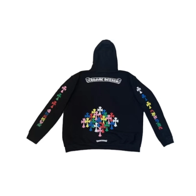 Chrome Hearts Multi Color Cross Hoodie Black 02