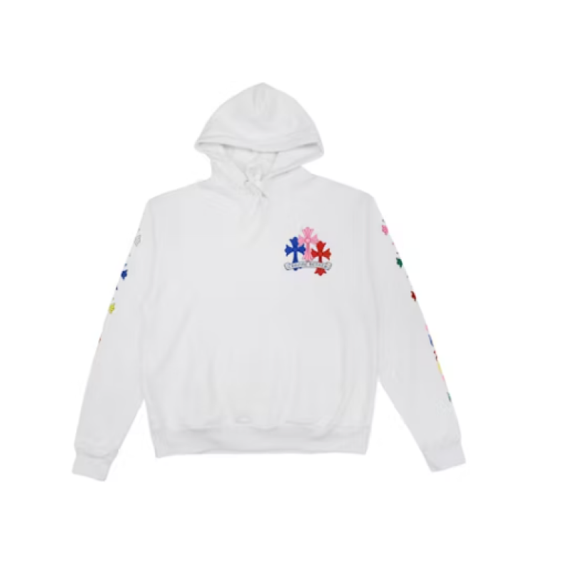 Chrome Hearts Multi Color Cross Hoodie White